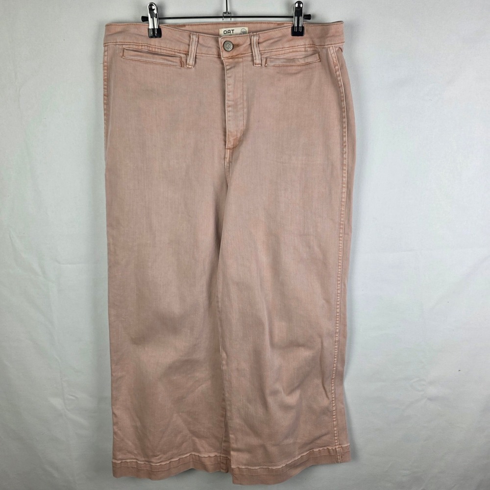 OAT New York Women's Pink‎ Wide Leg Crop Pants Cropped Sailor Style Size 12/31